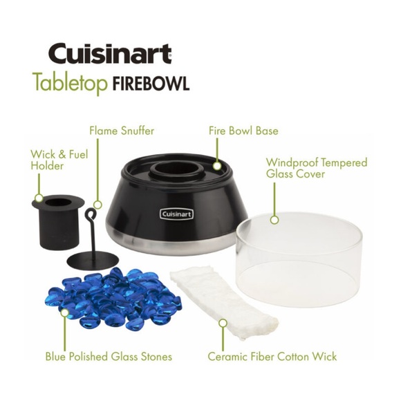 NEW Cuisinart Black Petite Tabletop Fire Bowl - Picture 2 of 3